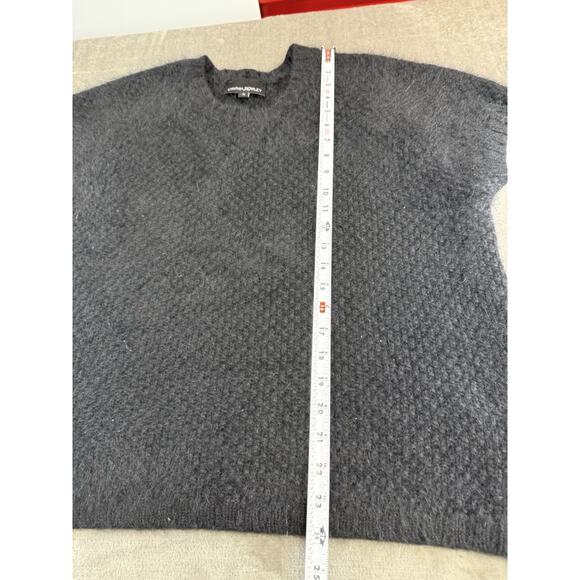 Cynthia Rowley Women’s Angora Blend Knit Sweater Top Black Short Sleeve Small - Picture 8 of 10